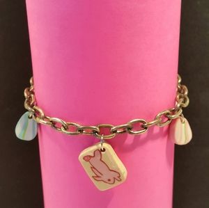 Easter Bunny Rabbit Chick n Egg Charm Bracelet 8"